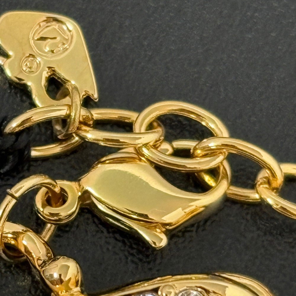 Swarovski Womens Bracelet OS Gold Crystal Link Adjustable NWT Gift Jewelry - Picture 6 of 10
